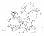 Coloriage anna reine des neiges olaf kristoff