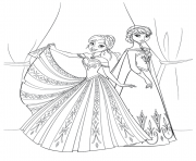 Coloriage reine des neiges princesse anna elsa dessin