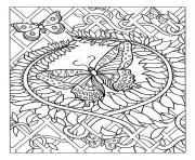 Coloriage difficile adulte papillon