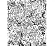 Coloriage difficile fleurs nature roses adulte