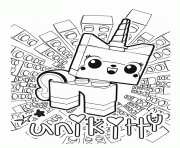 Coloriage cute lego licorn unikitty