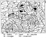 Coloriage magique addition nounours coccinnelle 