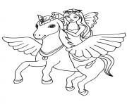 Coloriage magique princesse sur un poney