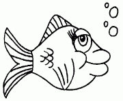 Coloriage un joli poisson qui fait des bulles