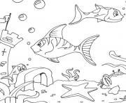 Coloriage mer poisson