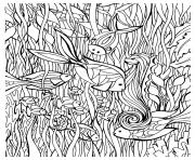 Coloriage adulte poisson details