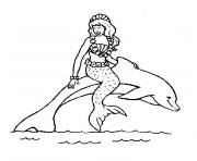 Coloriage dauphin sirene