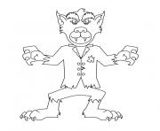 Coloriage gentil loup garou