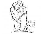 Coloriage roi lion disney regarde de loin