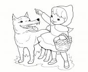 Coloriage loup chaperon rouge