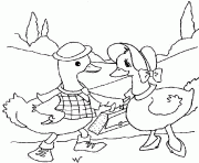 Coloriage deux canards