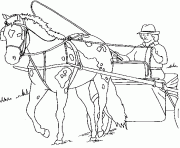 Coloriage un cheval tire une caleche