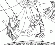 Coloriage cirque trapezistes