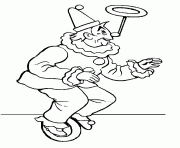 Coloriage cirque clown equilibriste