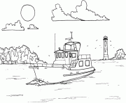 Coloriage bateau qui rentre au port