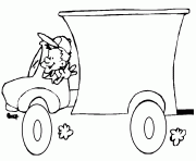 Coloriage camion avec chauffeur