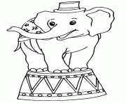 Coloriage elephant de cirque