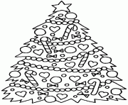 Coloriage arbre de noel decore