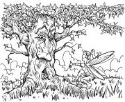 Coloriage pour adultes arbre