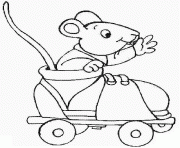 Coloriage souris dans une chaussure de roller