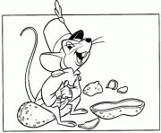 Coloriage la souris avec des noisettes