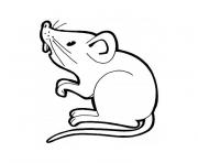 Coloriage souris a l ecole