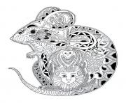 Coloriage adulte animaux souris