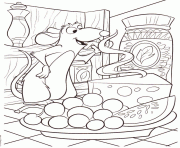 Coloriage ratatouille souris fromage