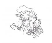 Coloriage squelette pirate