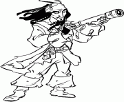 Coloriage Jack Sparrow avec sa longue vue