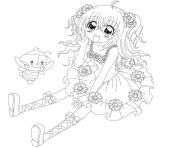 Coloriage fille manga 148