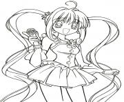 Coloriage fille manga 4