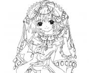 Coloriage fille manga 34