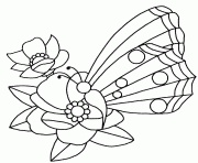 Coloriage papillon fleurs