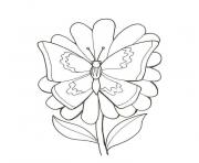 Coloriage fleur papillon