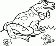 Coloriage grenouille avec un noeud papillon