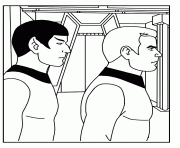 Coloriage star trek Spok et Kirk