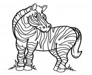 Coloriage adorable zebre animal maternelle