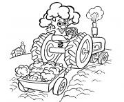 Coloriage tracteur et remorque