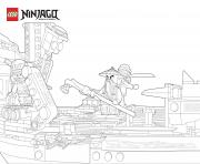 Coloriage bateau de ninjago avec sensei wu