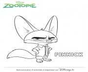 Coloriage finnick de zootopie disney