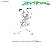 Coloriage judy police intrepide zootopie disney