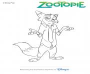 Coloriage nick pro de larnaque de zootopie disney