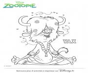 Coloriage yax couleurs de zootopie