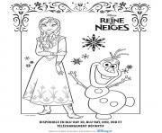 Coloriage anna olaf reine des neiges disney frozen