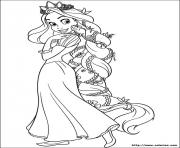 Coloriage pascale sur les cheveux de raiponce disney