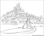 Coloriage raiponce disney face au royaume