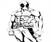 Coloriage deadpool la force de marvel