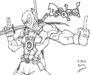 Coloriage deadpool ne rigole pas