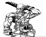 Coloriage deadpool details hd